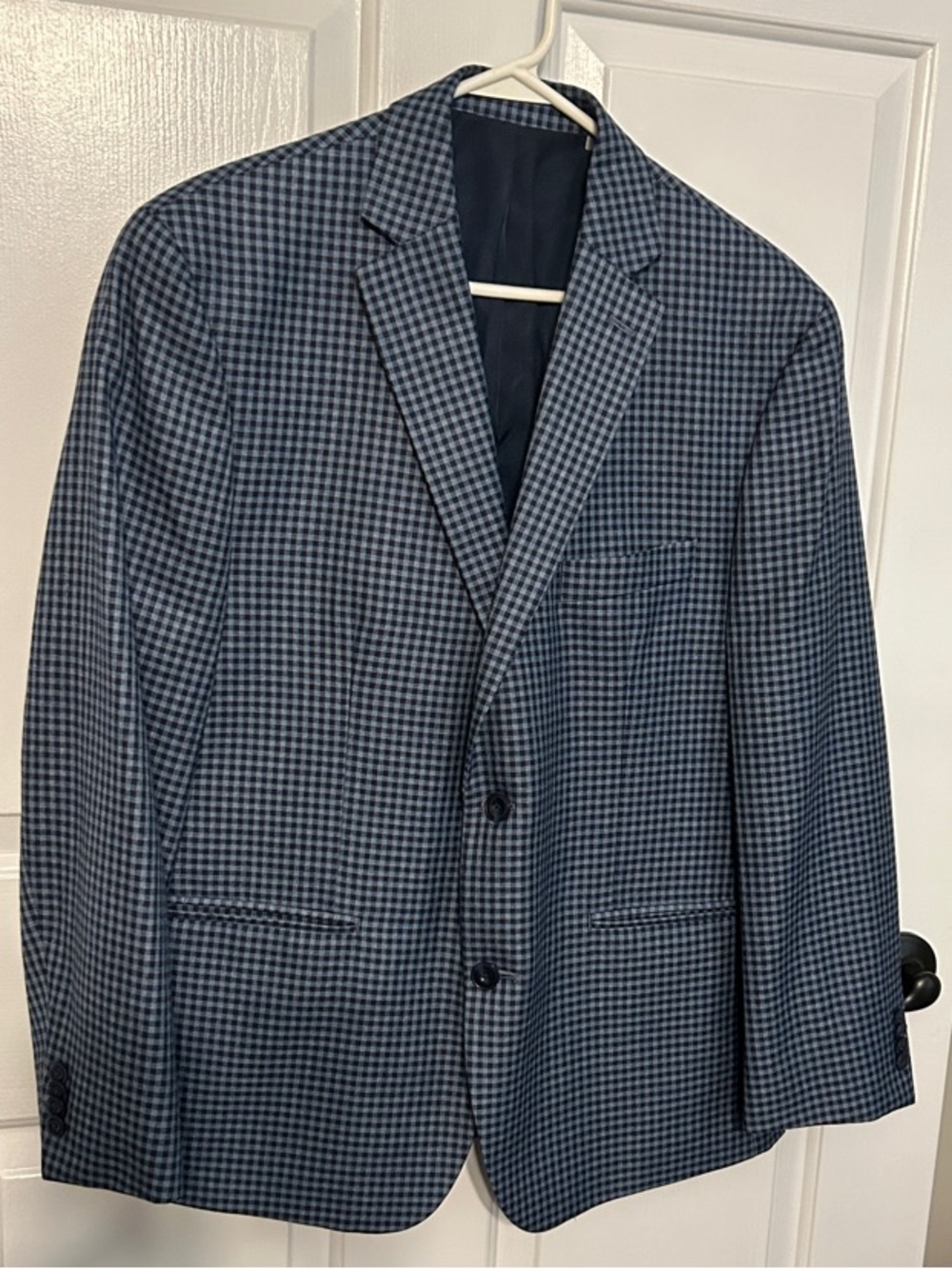 Michael Kors Navy‎ and Light Blue Check Sport Coat